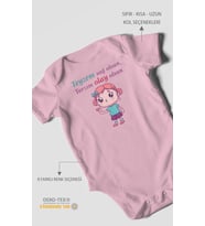 Teyzem Sağ Olsun,Tarzım Olay Olsun Baskılı Bebek Zıbını – Çıtçıtlı Body  %100 Pamuk Kısa Kol (Koyu Pembe)