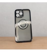 iPhone 13 Pro Max şeffaf silikon gümüş renk detaylı magsafe  özellikli Telefon Kılıfı