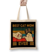 Vintage Best Cat Dad Ever Funny Smudge Cat Daddy Father Day Bez Çanta Uzun Saplı