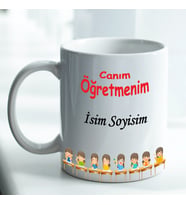 Kişiye Özel İsim ve Fotoğraf Baskılı Öğretmen Temalı Kupa Bardak No:004