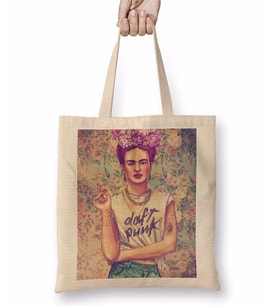 Frida Kahlo Daft Punk Bez Çanta Uzun Saplı