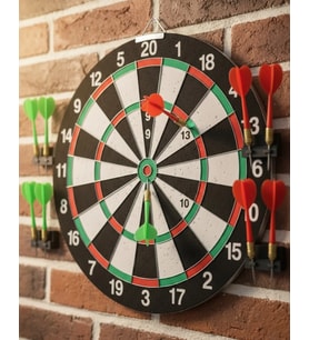 12 İnç Dart Tahtası 4 Adet Metal Uçlu Dart Oku Kolay Montajlı