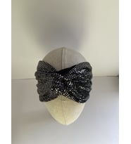 Silver Pullu Payetli Bandana (Siyah-Gri)