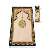 Kadife İpek Dokulu Keseli Mihrap Desenli Seccade - 62x110 cm, Pratik ve Taşınabilir - IPK06 (Çok Renkli)