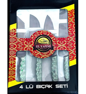 4'Lü Şef Bıçağı Seti (Açık Yeşil)