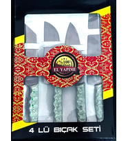 4'Lü Şef Bıçağı Seti (Açık Yeşil)