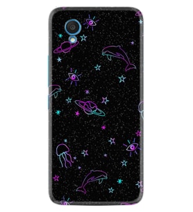 Alcatel 1 2022 Kılıf Resimli Desenli Silikon Platinium Series Galaxy Yunus Göz 1860