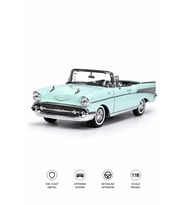 1:18 1957 Chevrolet Bel Air Su Yeşili Klasik Diecast Model Araba 28cm