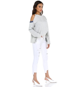 OMUZ DETAYLI SWEATSHIRT  