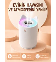 Hava Nemlendirici Buhar Makinesi Aromaterapi Led Işıklı Oda Nemlendirici