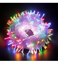 10m 100 Led Boncuk Lamba RGB Işık Şeffaf Kablo
