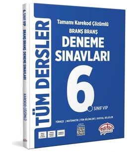 Editör Yayınları 6. Sınıf Tüm Dersler Branş Branş Tamamı Çözümlü Deneme Sınavları