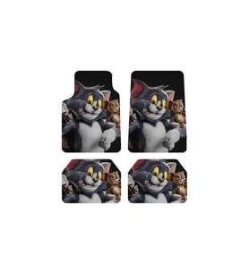OEM Rich Tom & Jerry Tasarımlı Dijital Baskılı 4 Parça Üniversal Halı Paspas Seti
