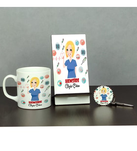 Hemşire Üçlü Set (Kupa + Telefon Standı + Anahtarlık) 001