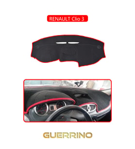 RENAULT Clio 3 TORPİDO KORUMA HALISI KIRMIZI KENAR