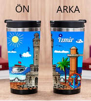 İzmir Tasarımlı Fotoğraflı Termos