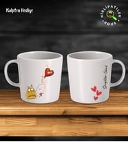 KirliPatiler Taş Kupa Fincan Üzeri Sevgili Kedi Baskılı (Model 5)