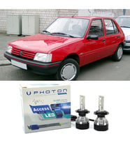 Peugeot 205 Uzun+Kısa Far Ampulü H4 Access Yeni Seri Beyaz 1986-1998
