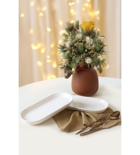 Keramika Beyaz Noyan Kayık Tabak 28 Cm 2 Adet 006