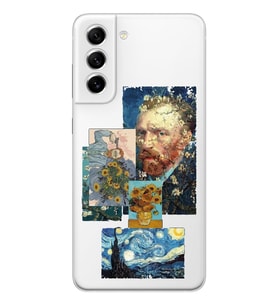 Samsung Galaxy S21 FE Uyumlu Van Gogh ve Sanatsal Tablolar Tasarımlı Şeffaf Telefon Kılıfı