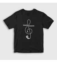 Presmono Unisex Çocuk Siyah Clef Imagine Dragons T-Shirt 81491tt