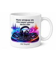 DJ Temalı Renkli Kupa Bardak - Müzik Severlere Özel Tasarım Hediye
