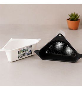 Süzgeçli Lavabo Köşe Rafı Vantuzlu Plastik