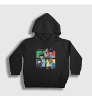Presmono Unisex Çocuk Siyah Humanz Gorillaz Kapüşonlu Sweatshirt 54707tt
