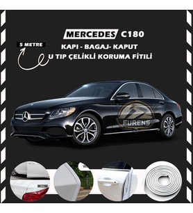 Mercedes C180 Oto Araç Kapı Koruma Fitili 5metre Parlak Beyaz Renk