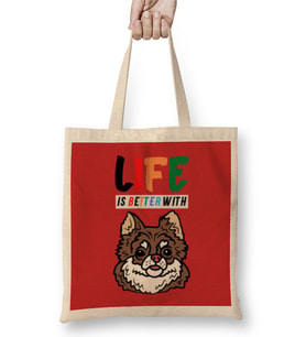 Funny Dog Lover Gift For Women Men Bez Çanta Uzun Saplı