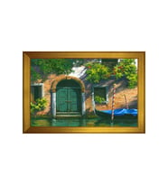 Manzara Temalı Kanvas Tablo 80 x 110 cm Gold Çerçeve