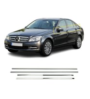 Mercedes C Class W204 Krom Cam Çıtası 4 Parça 2007-2014 Paslanmaz Çelik