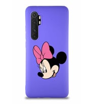 Xiaomi Mi Note 10 Lite Soft Premier Kapak Minnie Mouse-B Tasarımlı Silikon Kılıf - Mor (Şeffaf)