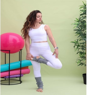 Dalgıç Kumaş Beyaz Push Up Etkili İkili Crop-Tayt Takım