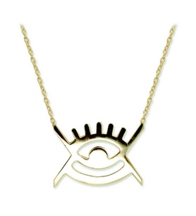 Göz Sembolü Altın Kolye (ABODE SANTANN) (Sarı Altın)