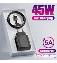 Samsung 45W Galaxy S23 Ultra/S22/S22+/S21/S21/S21+/S21/S20/Note20/Note20 Ultra/A53/Z Flip4/Z Fold4 5G için 45W Şarj Cihazı TÜRKİYE GARANTİLİ