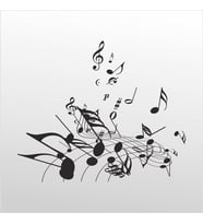 Folyo Sticker Müzik Notaları 20cm uzunluk