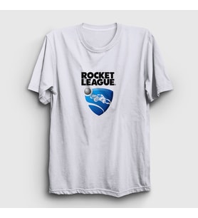 Presmono Unisex Beyaz Logo Oyun Rocket League T-Shirt 491543tt (Beyaz)
