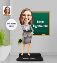 Kişiye Özel Öğretmen Kadın Ahşap Eco Biblo -2
