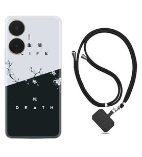 Realme C55 Kılıf Resimli Boyun Askılı İpli Desenli Silikon Life and Death 1339