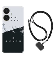 Realme C55 Kılıf Resimli Boyun Askılı İpli Desenli Silikon Life and Death 1339