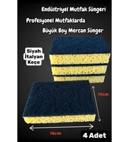 Technow Lüx İtalyan Keçeli Kaliteli Endüstriyel Catering/Restaurant Büyük Boy Mercan Bulaşık Süngeri
