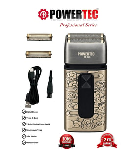 Powertec TR-575 Profesyonel Usb Şarjlı Günlük Sakal Sinekkaydı Tıraş Makinesi (Yedek Başlık Hediyeli)