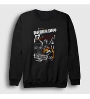 Presmono Unisex Siyah Breakdown V2 Green Day Sweatshirt 395670tt