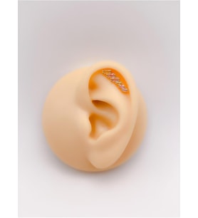 Renkli Dörtgen 6 Taşlı Kıkırdak Helix Piercing (1adet)