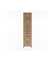 Hyperion Dolap 2 Raflı 5 Çekmeceli 4 Kapaklı 60x44x243 Antrasit-Çam