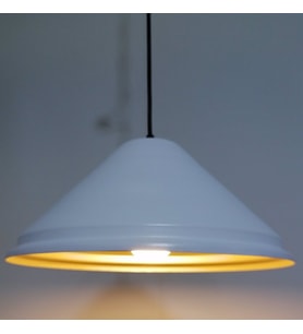 RİOLİGHT RETRO  BEYAZ İÇİ GOLD TEKLİ METAL SARKIT ÇAP: 33CM (Siyah)