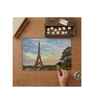Eyfel Kulesi Manzarası - Paris Tasarımı 240 parça Ahşap Puzzle Ahşap Kutuda MP01087