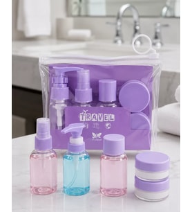 Şeffaf Seyahat Dolum Şişesi Seti 5 Parça Kozmetik Organizer