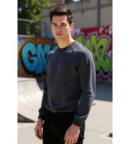 Erkek Bisiklet Yaka Reglan Kol Uzun Kol Sweatshirt Fonksiyonel Dayanıklı Kaliteli Konforlu